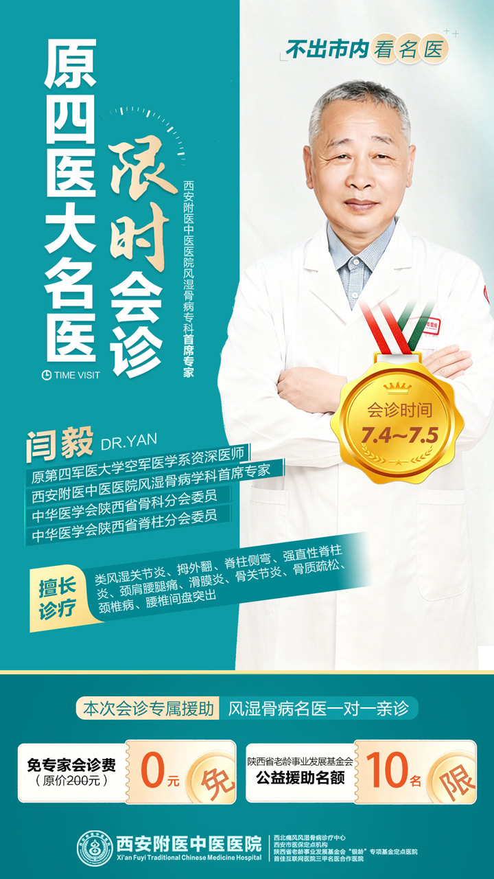 风湿骨病患者注意!四医大闫毅主任坐诊西安附医中医医院